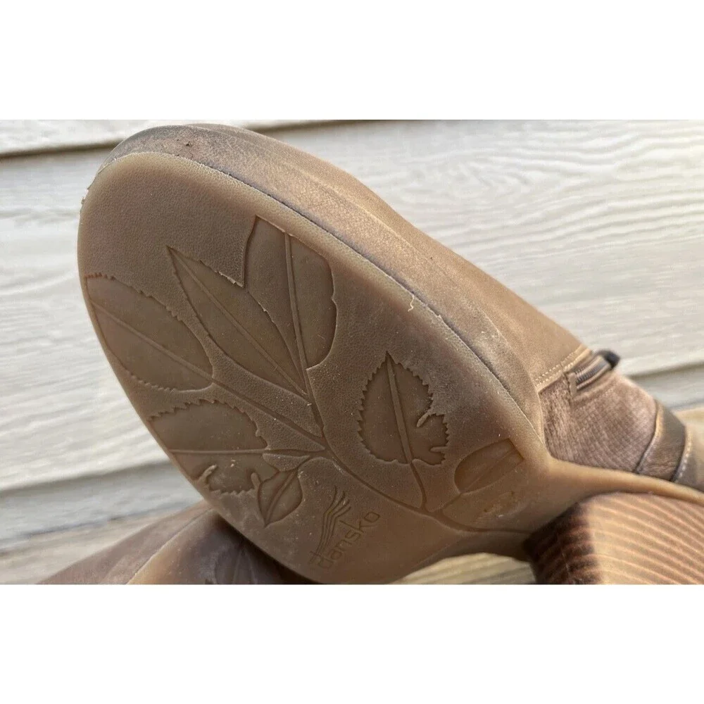 Dansko Marcia Women's 41 US 10.5-11 Brown Leather Ankle Booties Heeled